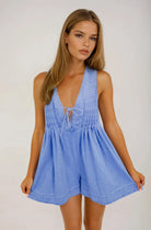 Light Wash Denim Romper - Styled by Ashley Brooke