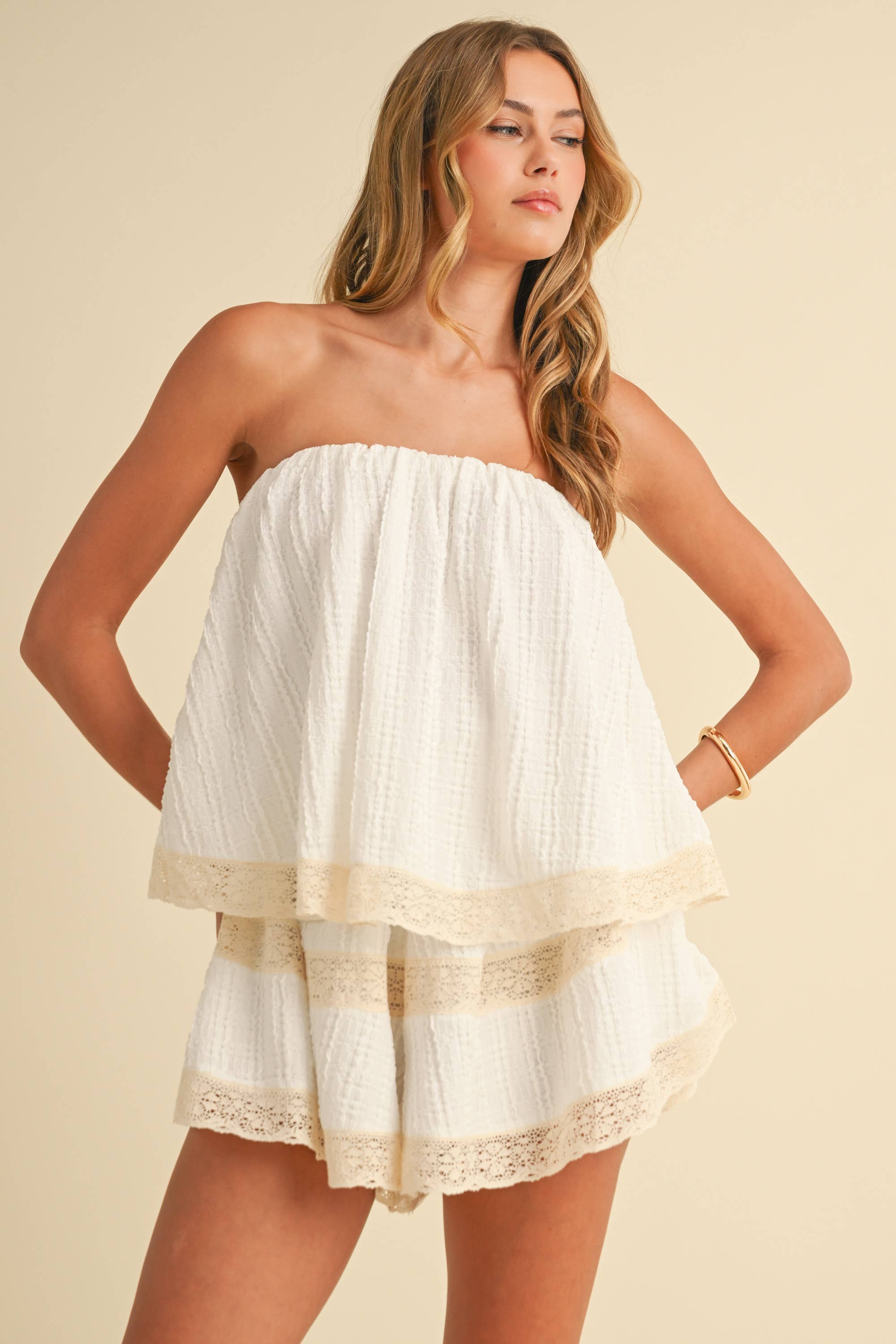 Layered Strapless Romper - Styled by Ashley Brooke