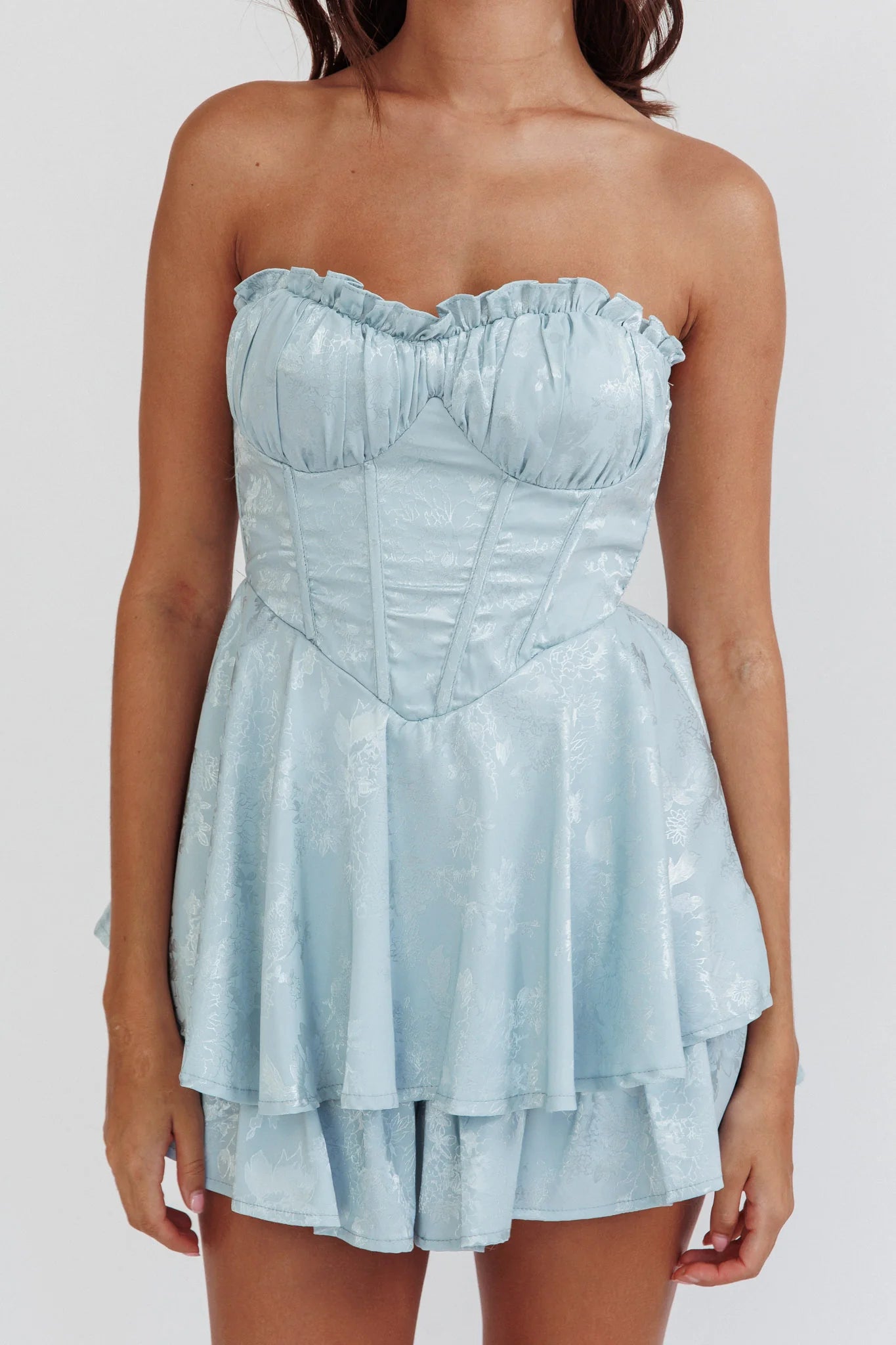 Newfall Baby Blue Corset Romper Medium