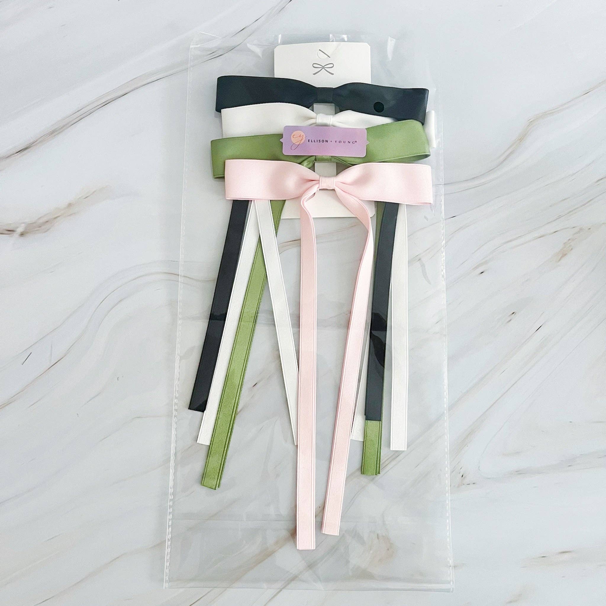 Ballerina Slim Bow Hair Clip Set Of 4 - Styled by Ashley Brooke