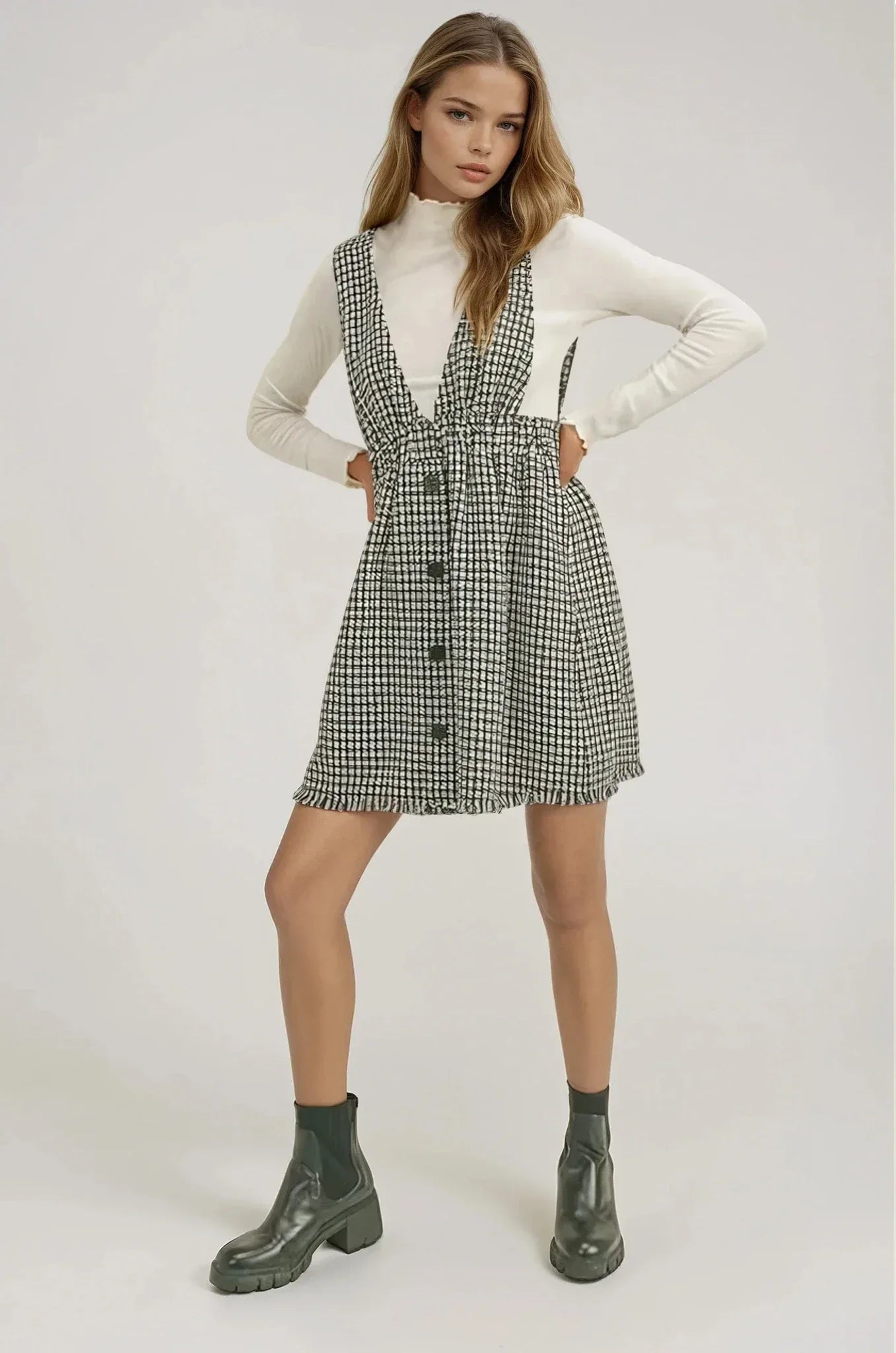 Black and White Tweed Dress - Styled by Ashley Brooke