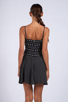 Black Mini Dress with White Polka - Dots - Styled by Ashley Brooke