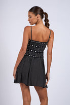 Black Mini Dress with White Polka - Dots - Styled by Ashley Brooke