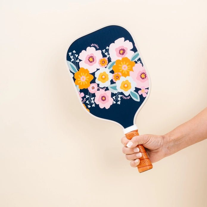 Blue Floral Pickleball Paddle - Styled by Ashley Brooke