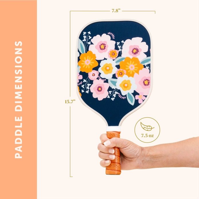 Blue Floral Pickleball Paddle - Styled by Ashley Brooke