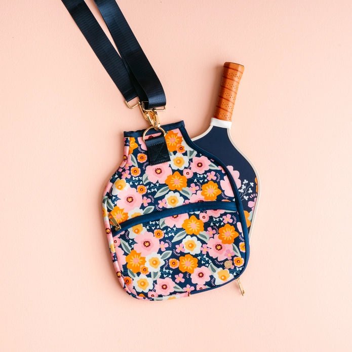Blue Floral Pickleball Paddle Case - Styled by Ashley Brooke