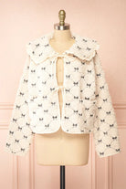 Bow Embroidered Quilted Sherpa Jacket - Styled by Ashley Brooke