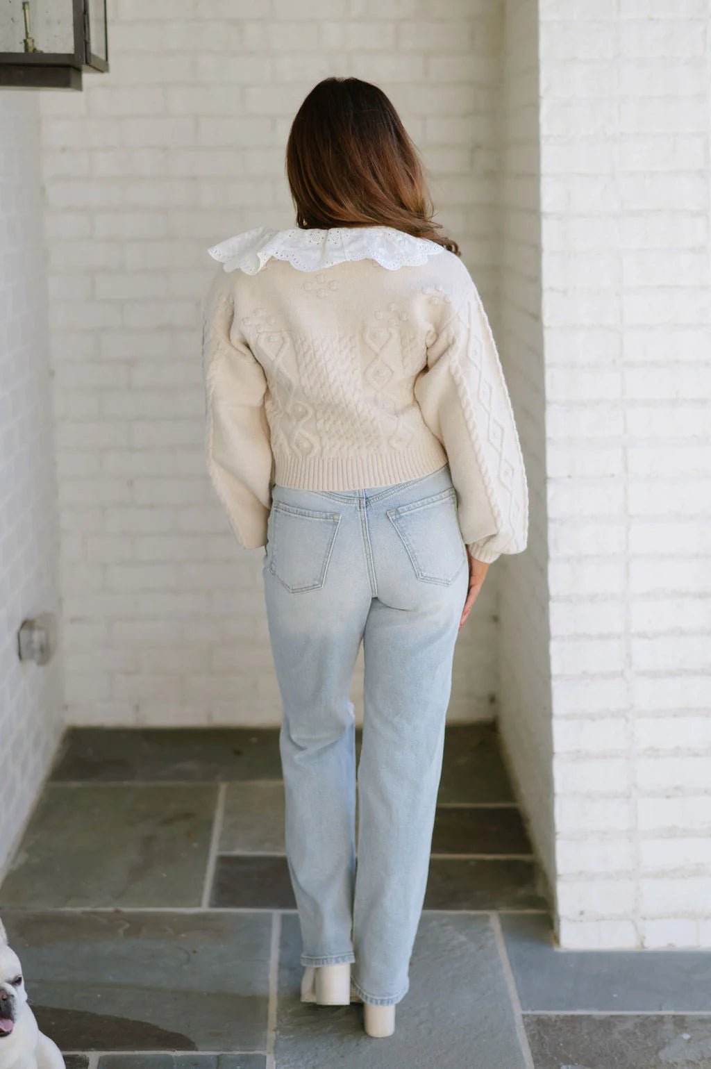 Cable Knit Cardigan with Bows - Styled by Ashley Brooke