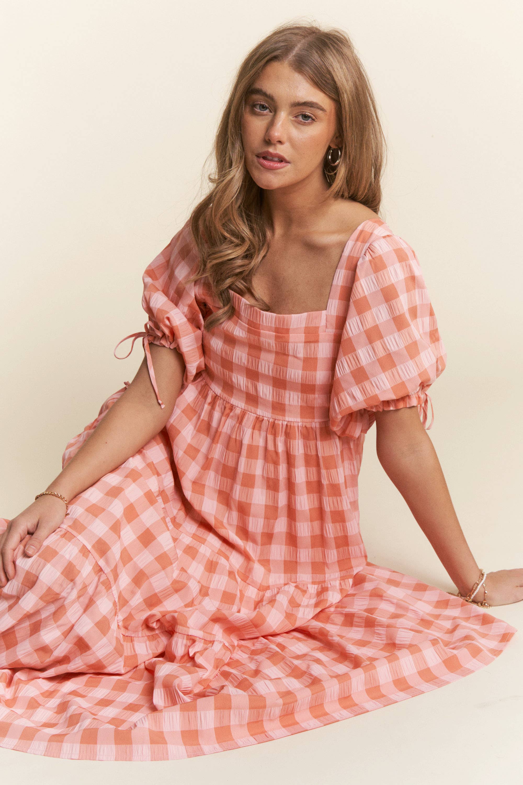 Multi Color Checkered Tiered Maxi Dress - Styled by Ashley Brooke