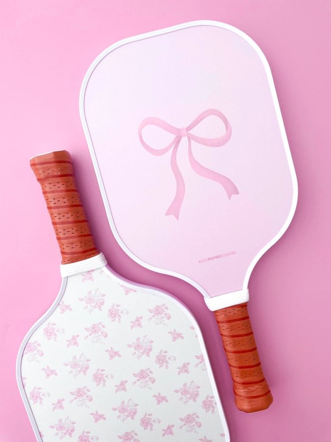 Coquette Pink Bow Floral Pickleball Paddle - Styled by Ashley Brooke