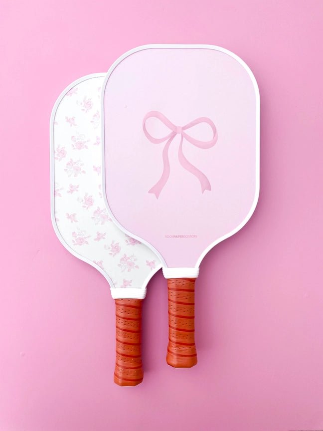 Coquette Pink Bow Floral Pickleball Paddle - Styled by Ashley Brooke