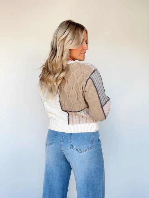 Cozy Quilted Patchwork Sweater - Styled by Ashley Brooke