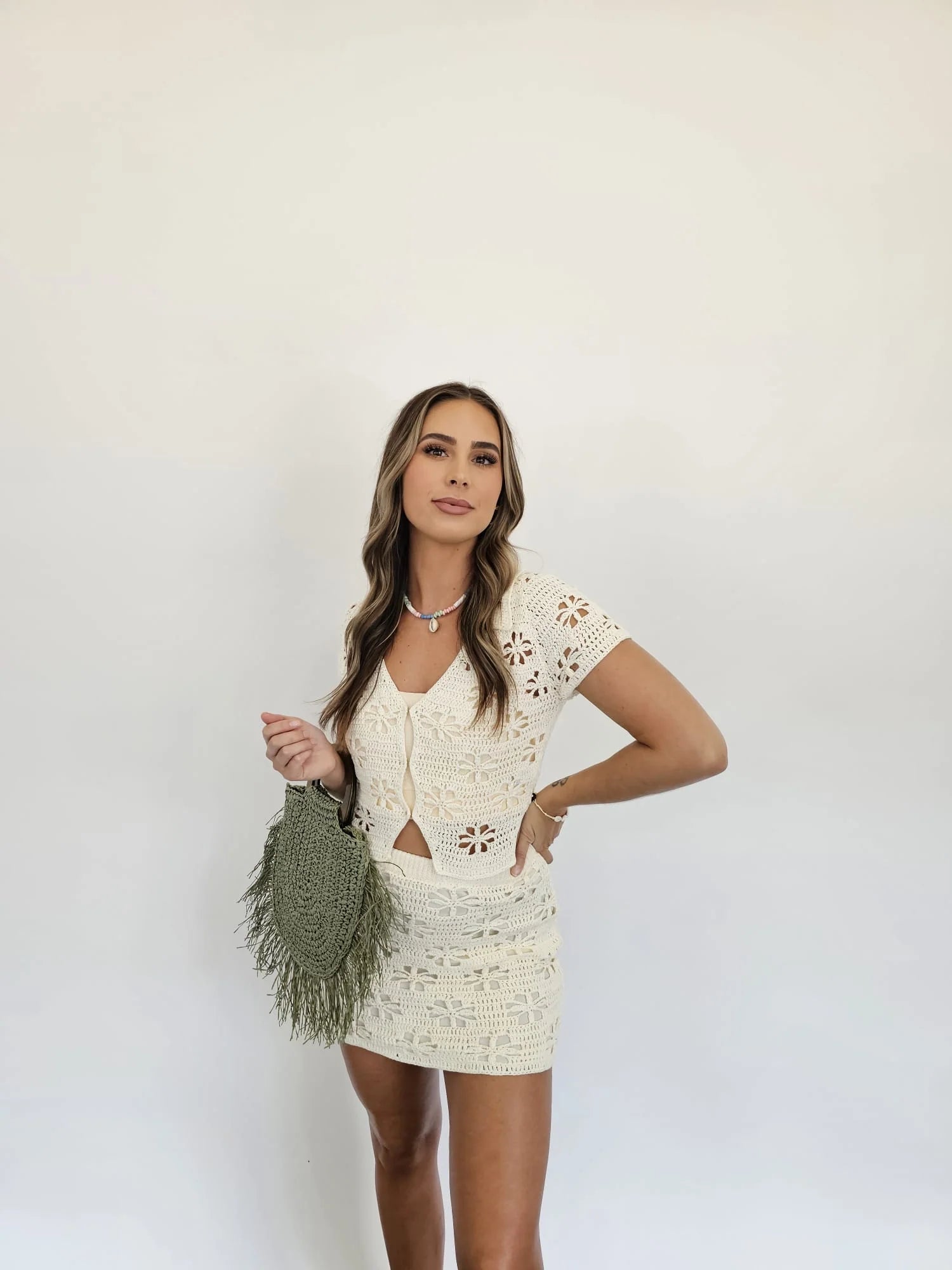 Daisy Crochet Sweater Top - Styled by Ashley Brooke