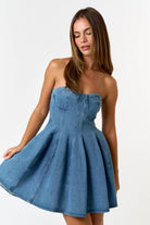 Denim Corset Babydoll Mini Dress - Styled by Ashley Brooke