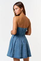 Denim Corset Babydoll Mini Dress - Styled by Ashley Brooke