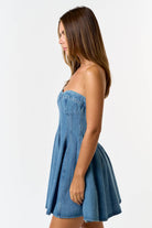 Denim Corset Babydoll Mini Dress - Styled by Ashley Brooke