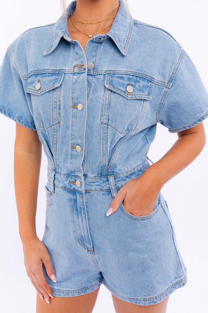 Denim Romper - Styled by Ashley Brooke