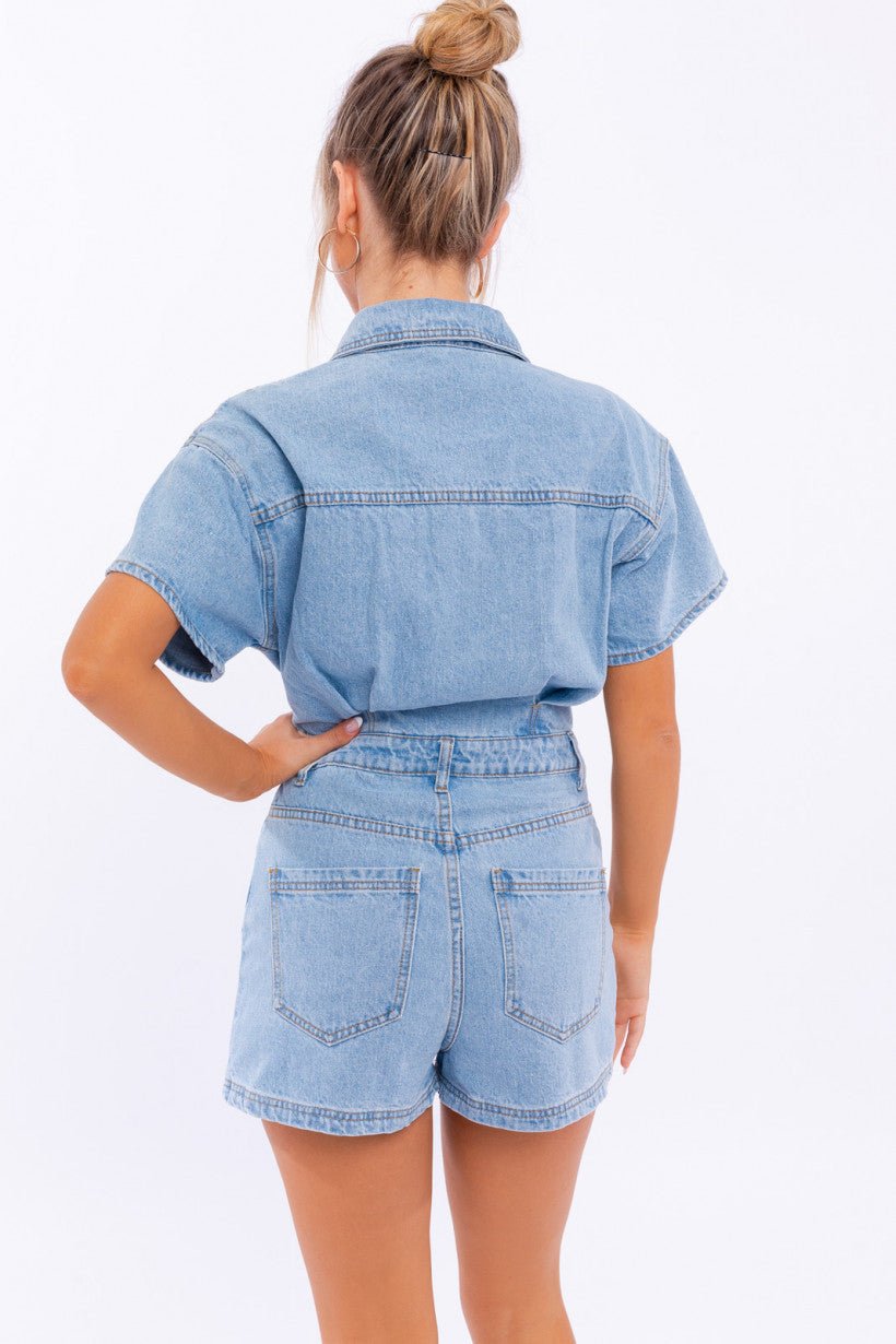 Denim Romper - Styled by Ashley Brooke
