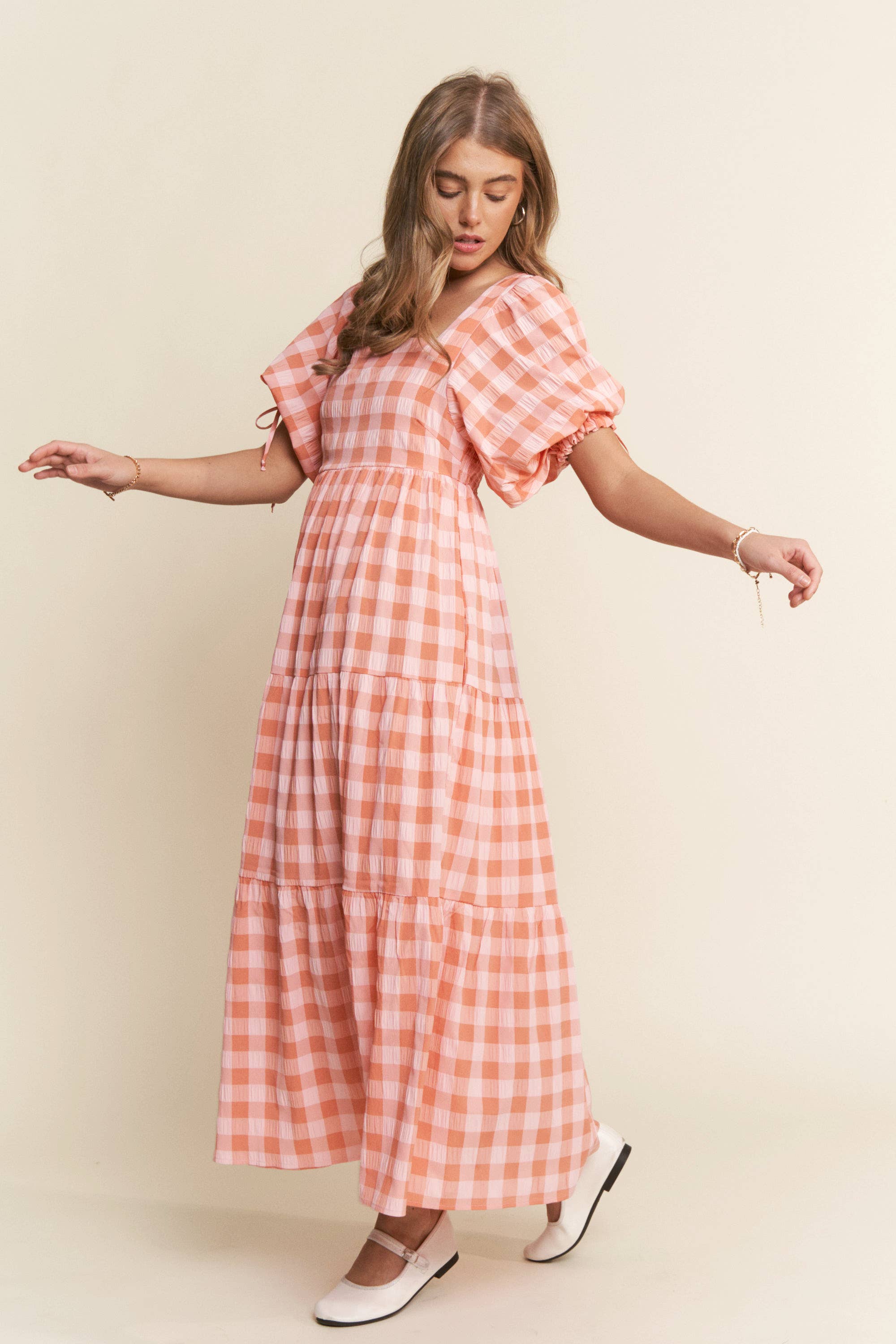 Multi Color Checkered Tiered Maxi Dress - Styled by Ashley Brooke