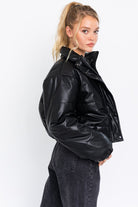 Faux Leather Puffer Jacket - Styled by Ashley Brooke