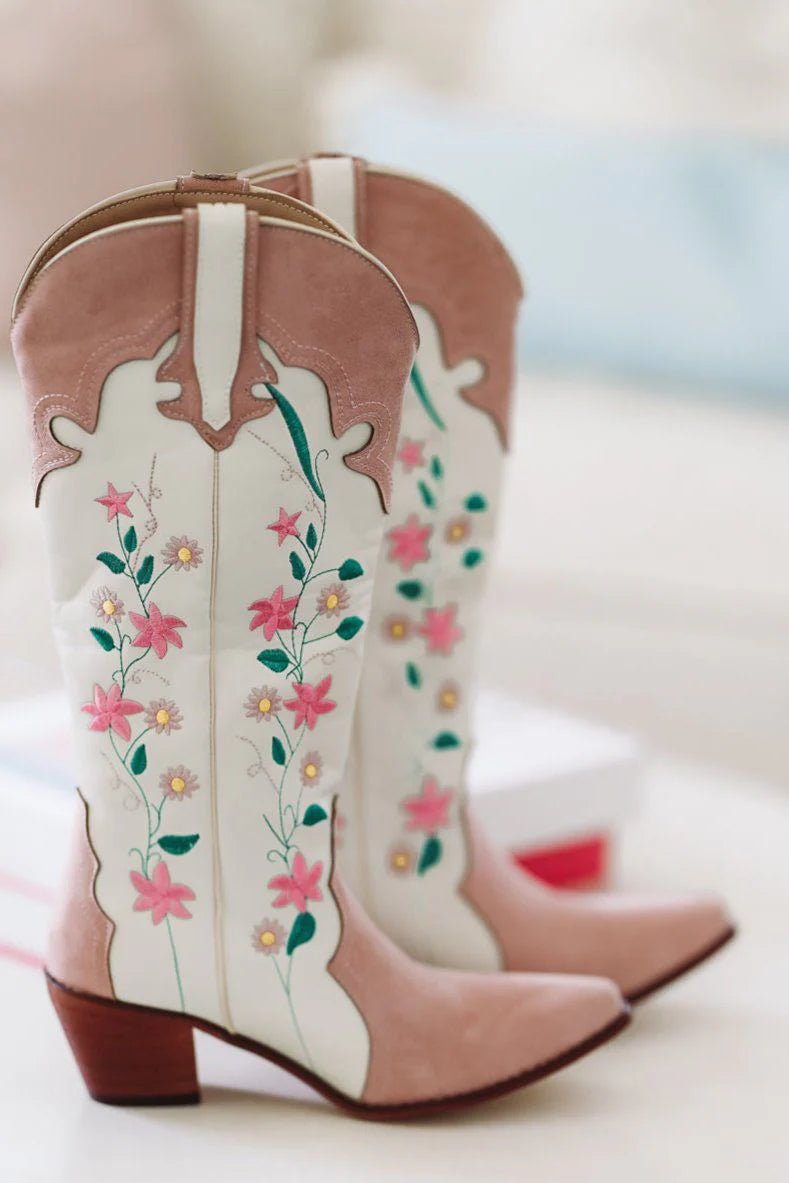 Floral Embroidered Cowboy Boots - Styled by Ashley Brooke