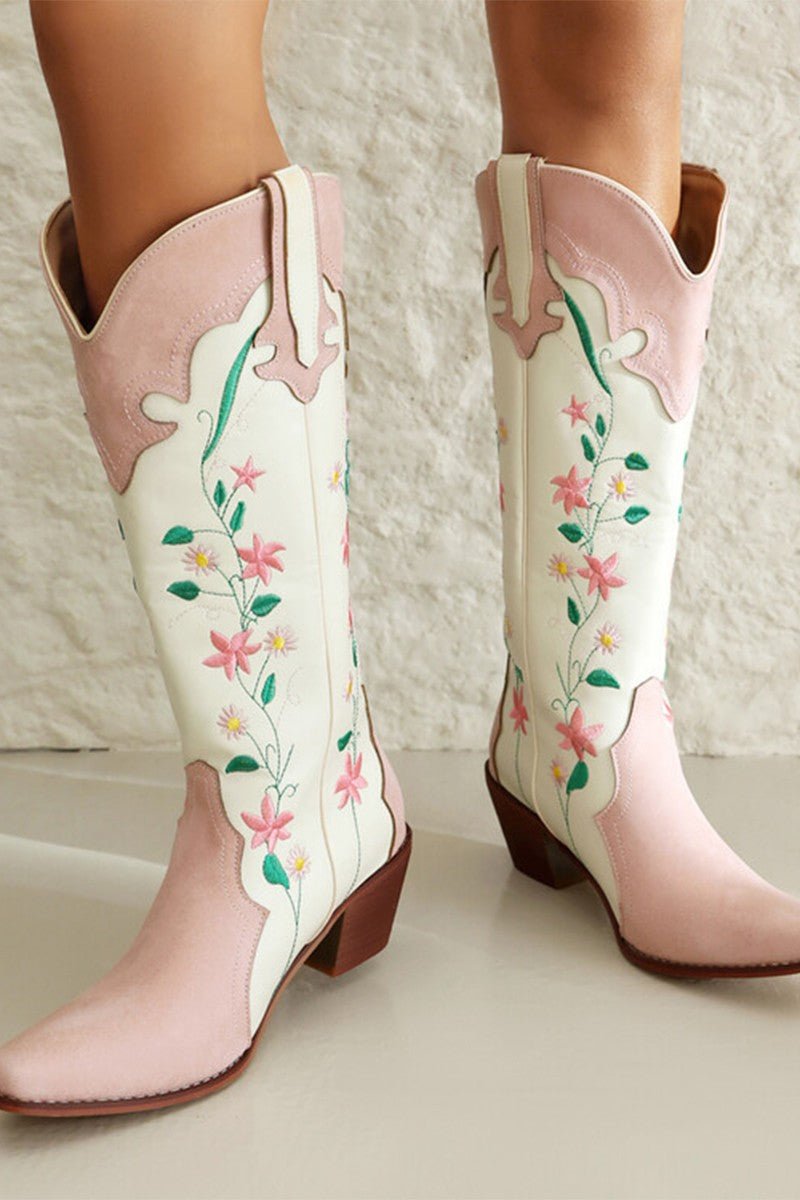 Floral Embroidered Cowboy Boots - Styled by Ashley Brooke