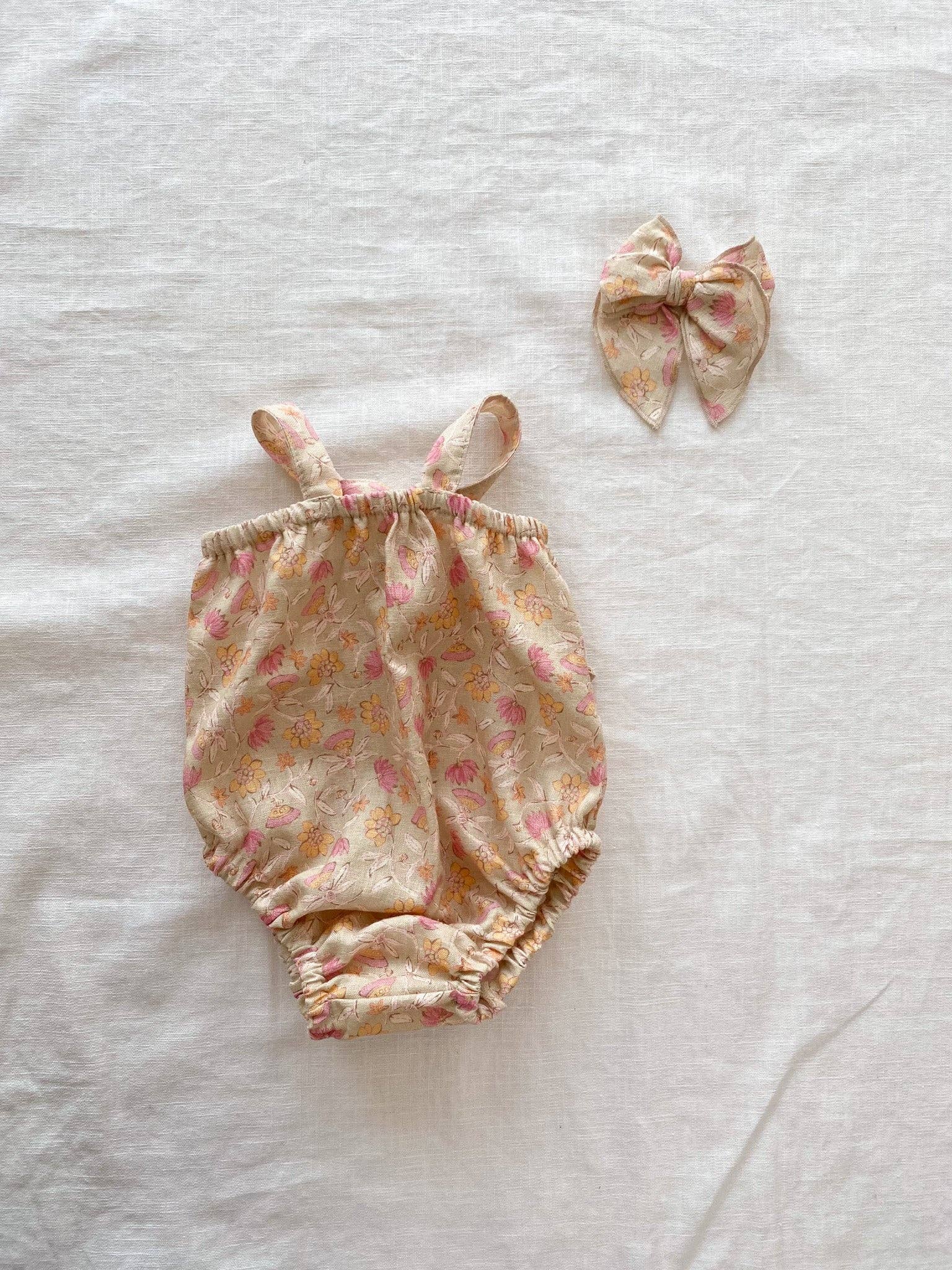 Floral Linen Baby Romper - Styled by Ashley Brooke