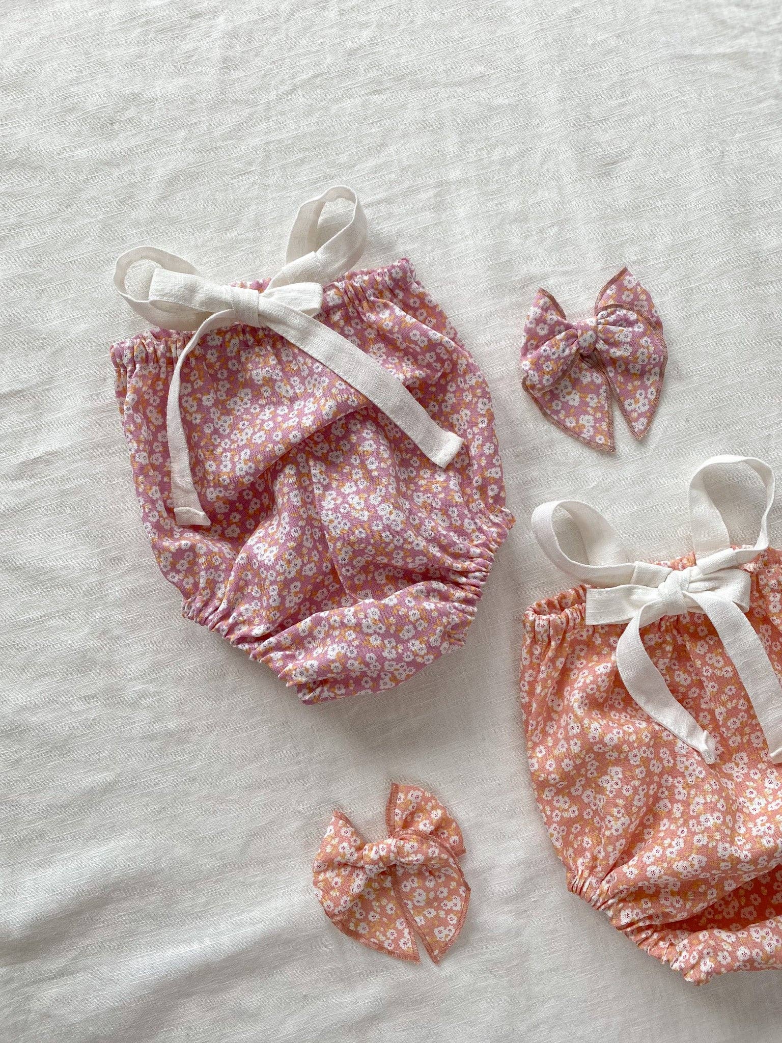 Floral Linen Baby Romper - Styled by Ashley Brooke