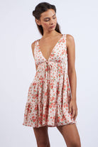 Floral Print Plunging V - Neck Mini Dress - Styled by Ashley Brooke