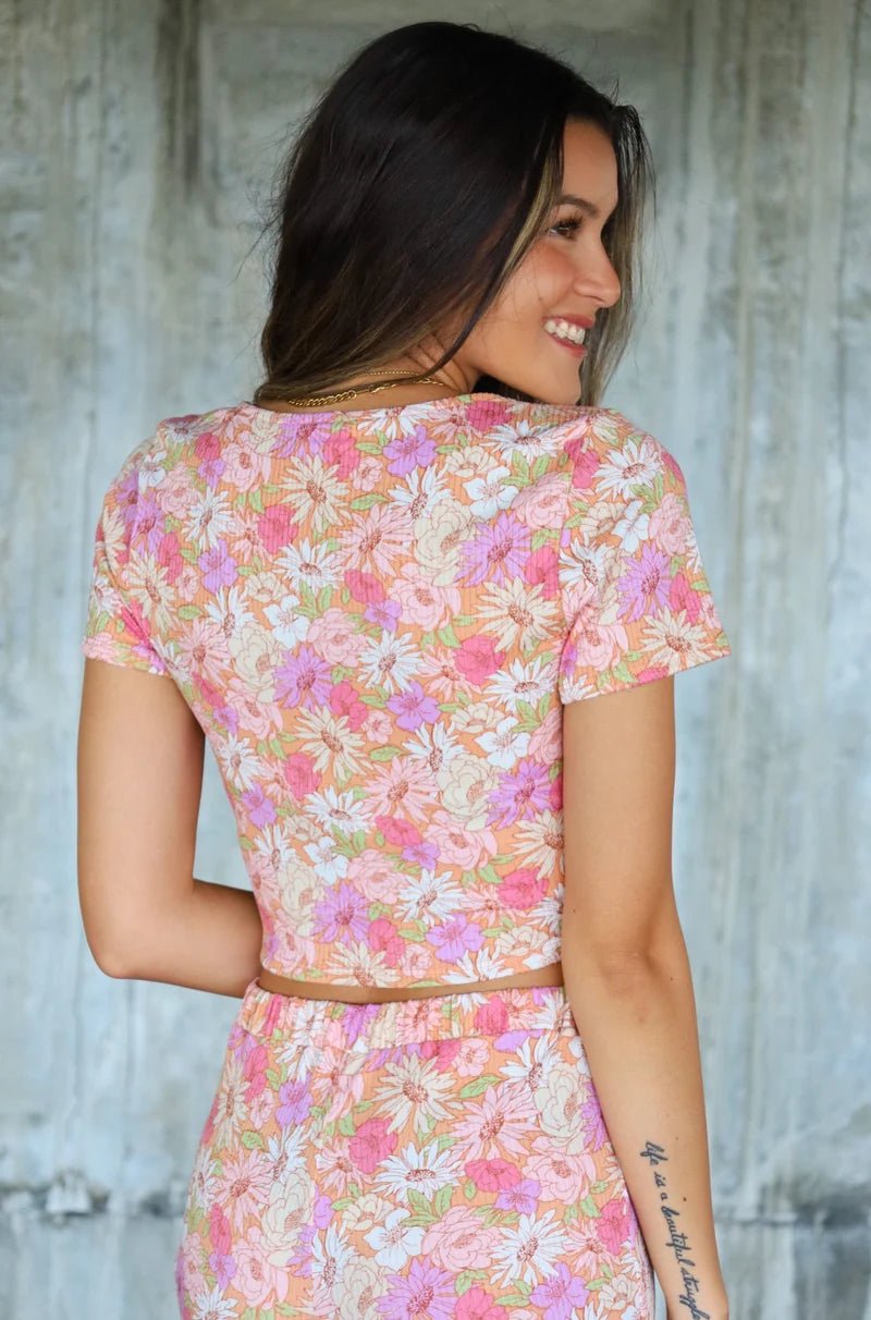 Floral Print Ruched Top - Styled by Ashley Brooke