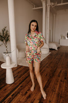 Floral Satin Pajamas Set (PRE - ORDER) (Restock) - Styled by Ashley Brooke