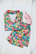 Floral Satin Pajamas Set (PRE - ORDER) (Restock) - Styled by Ashley Brooke