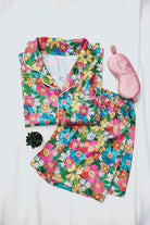 Floral Satin Pajamas Set (PRE - ORDER) (Restock) - Styled by Ashley Brooke