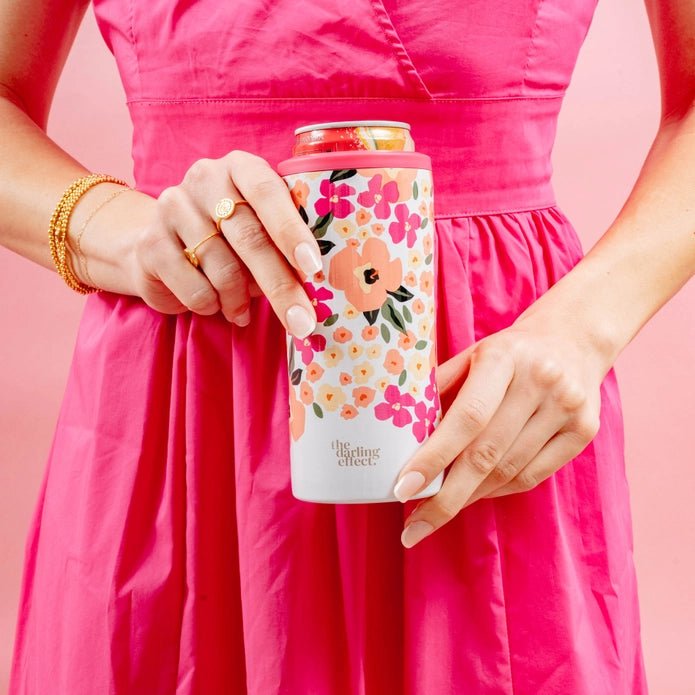 Floral Skinny Can Cooler - Styled by Ashley Brooke
