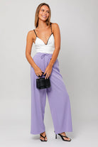 High - Waist Lavender Trousers - Styled by Ashley Brooke