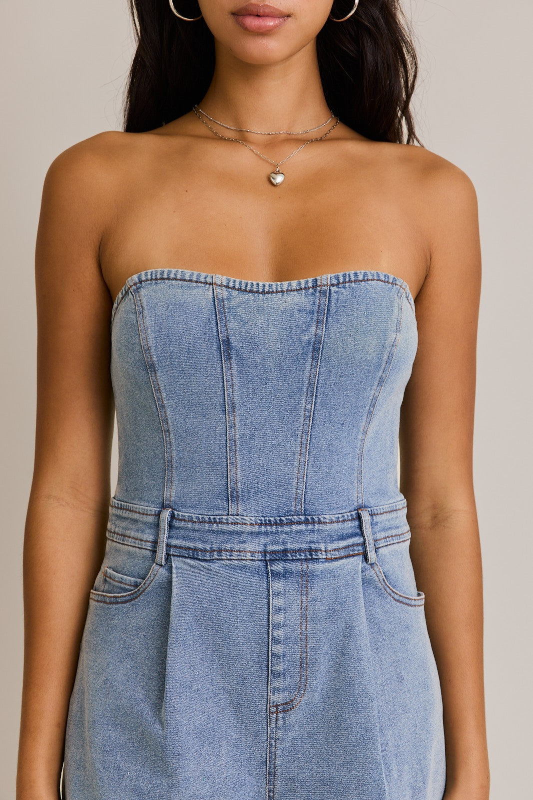Strapless Denim Romper - Styled by Ashley Brooke