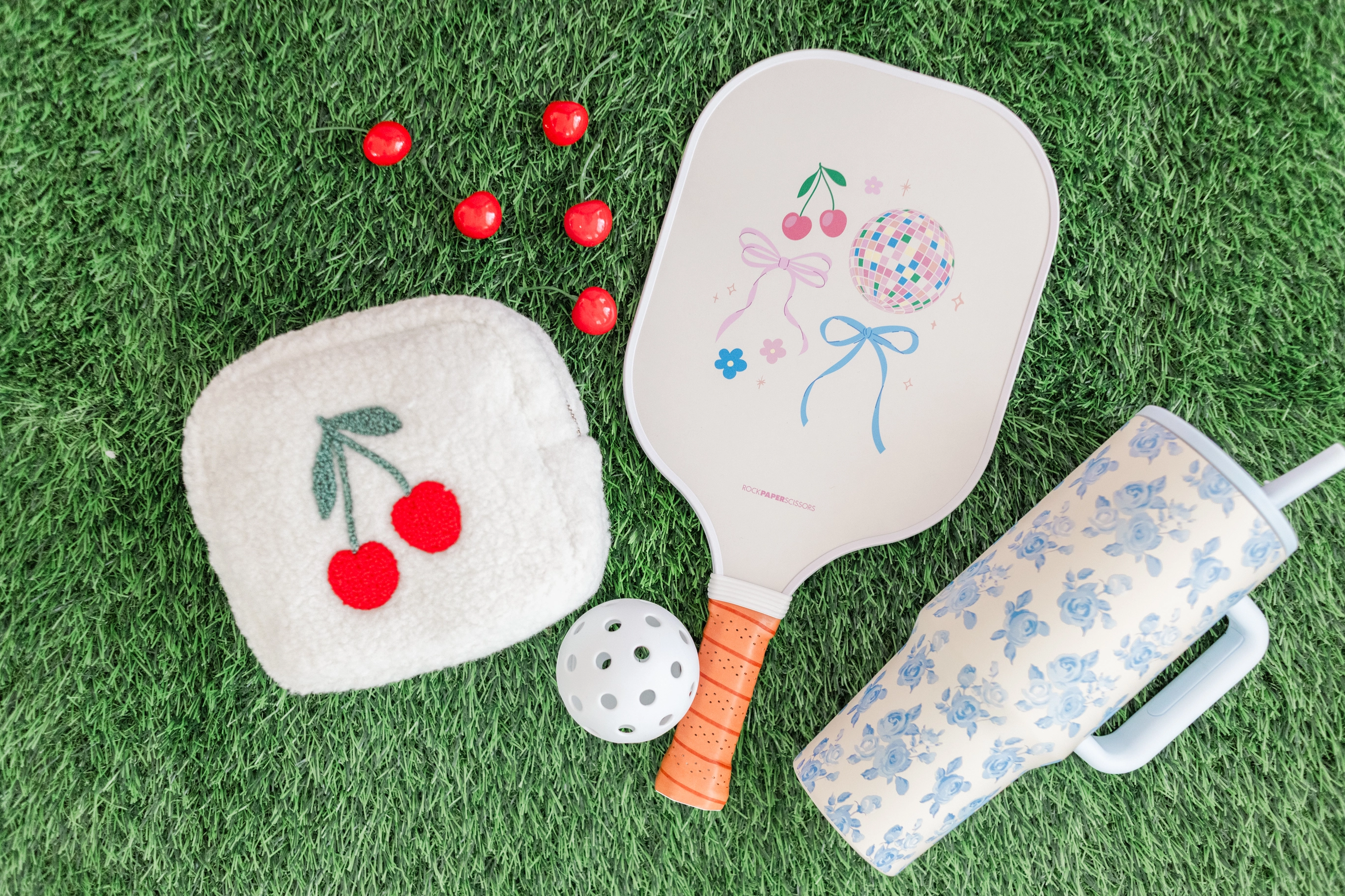 Cream & Blue Floral Print 40oz Tumbler - Styled by Ashley Brooke