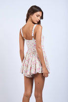 Lace Trim Fit and Flare Mini Romper Dress - Styled by Ashley Brooke