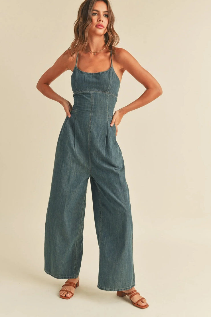 And The Why Washed Short Sleeve Hooded Jumpsuit