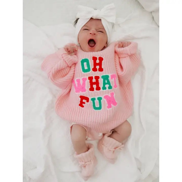 Light Pink Knit Baby Sweater - Styled by Ashley Brooke