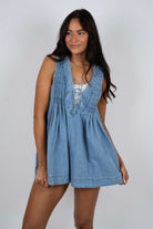 Light Wash Webster Romper - Styled by Ashley Brooke