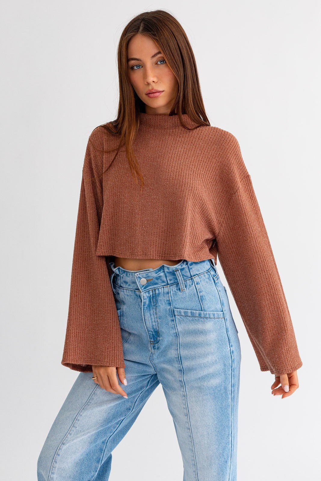 Long Sleeve Mock Neck Top - Styled by Ashley Brooke