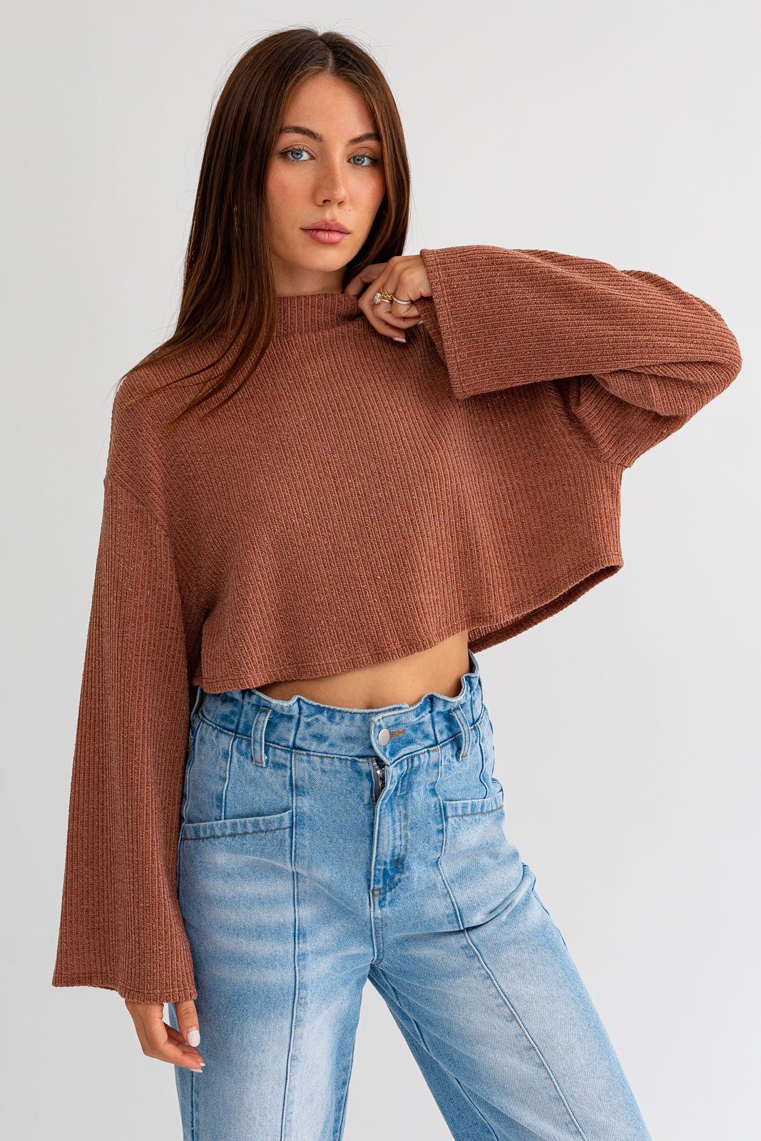 Long Sleeve Mock Neck Top - Styled by Ashley Brooke