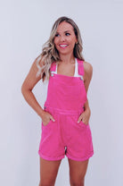 Magenta Shorts Overalls - Styled by Ashley Brooke