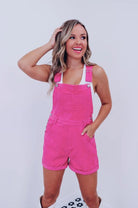 Magenta Shorts Overalls - Styled by Ashley Brooke