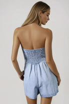 PRE-ORDER: Strapless Denim Romper with Button Detail - Styled by Ashley Brooke