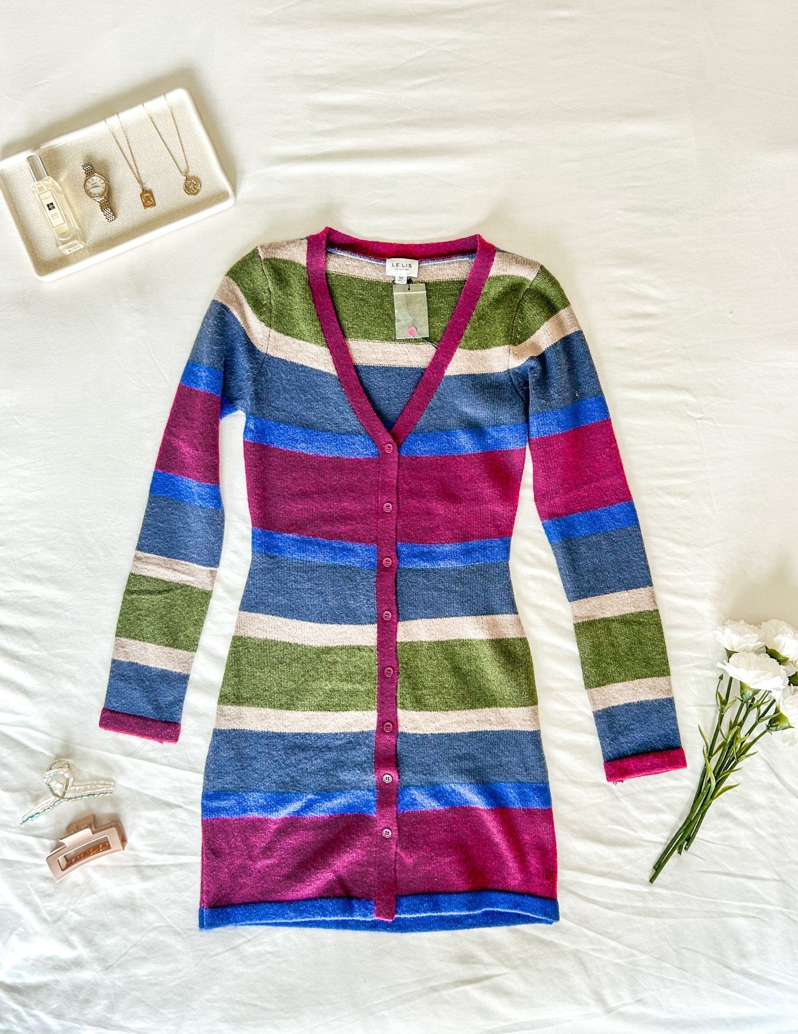 Multicolor Striped Sweater Dress - Styled by Ashley Brooke