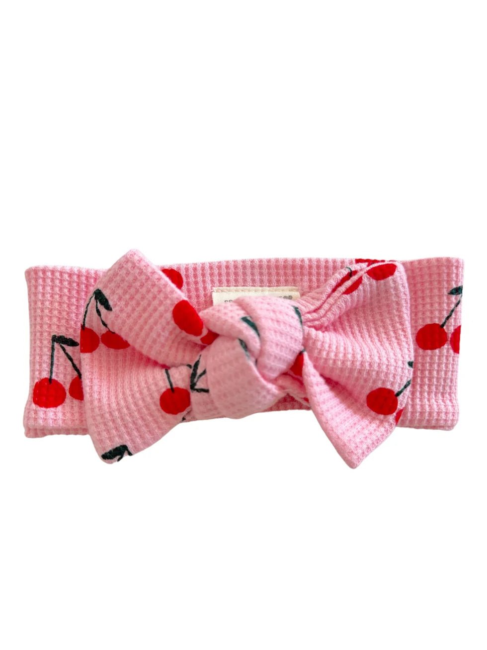 Organic Waffle Knot Bow: Pink Cherries - Styled by Ashley Brooke