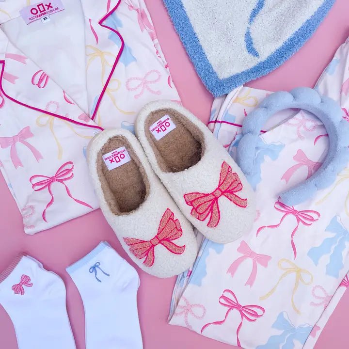 Pink Bow Slippers - Styled by Ashley Brooke