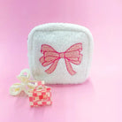 Pink Bow Teddy Cosmetic Zipper Bag - Styled by Ashley Brooke